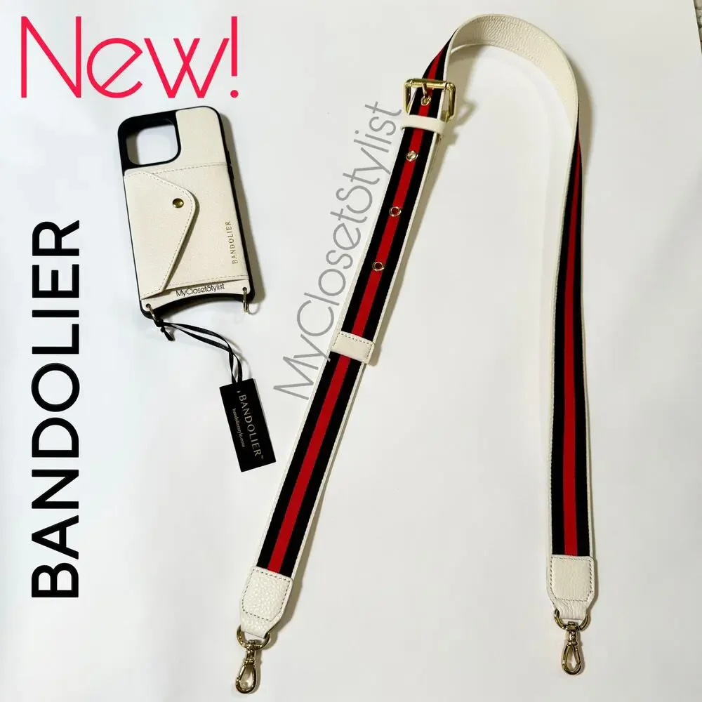 NEW! Bandolier Kimberly Crossbody 15 PRO Wallet Case Set Ivory Red Gold Black